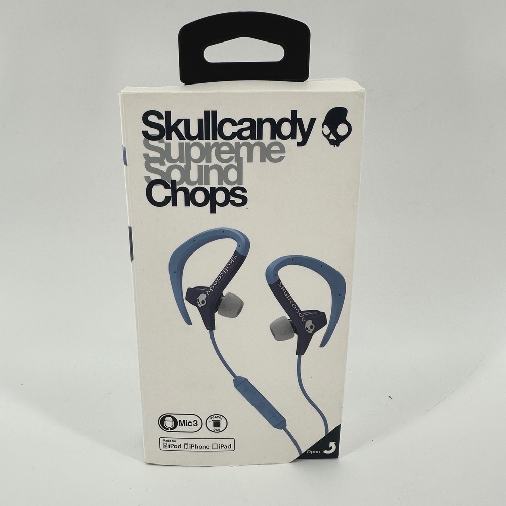 Skullcandy Chops Sport In-Ear Headphones Blue Navy Mic3 S4CHFY-132 NEW